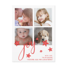 Niedliches Foto Collage Red Joy Weihnachten