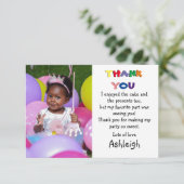 Niedliches Foto Dankeskarte (Stehend Vorderseite)