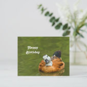 Niedliches Foto der Ente zum Geburtstag Postkarte (Stehend Vorderseite)
