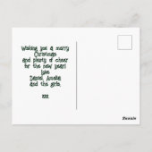 Niedliches Foto der Weihnachtsschneefamilie Postkarte (Rückseite)