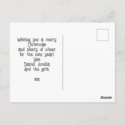 Niedliches Foto der Weihnachtsschneefamilie Postkarte (Rückseite)