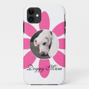 Niedliches Foto des Hundes in Hot Pink Blume Frame Case-Mate iPhone Hülle