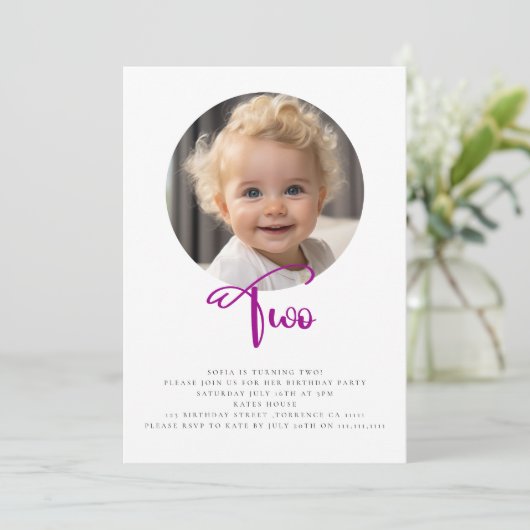 Niedliches Foto Einladung (Stehend Vorderseite)