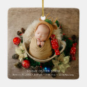 Niedliches Foto Elegante New Baby Keramikornament (Rückseite)