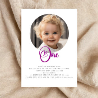 Niedliches Foto erste Geburtstagsfeier Einladung