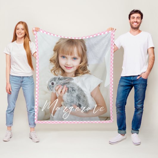 Niedliches Foto Fleece Blanket mit einem Namen (Beispiel)
