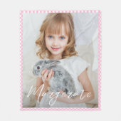 Niedliches Foto Fleece Blanket mit einem Namen (Vorderseite)