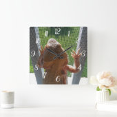 Niedliches Foto für Bartentropfen Quadratische Wanduhr (Zuhause)