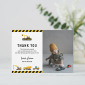 Niedliches Foto für den Bau eines Trucks Geburtsta Dankeskarte (Stehend Vorderseite)