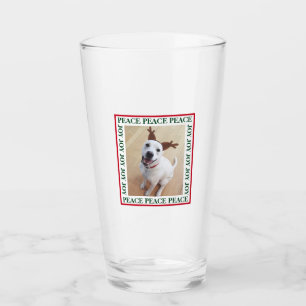 Niedliches Foto für den weißen Rentier Dog Peace J Glas