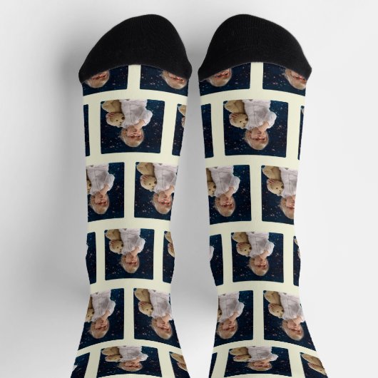 Niedliches Foto für die Farbbeige Kids Socken (Oben)