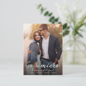 Niedliches Foto für die Verkündung von Hochzeiten Postkarte (Stehend Vorderseite)