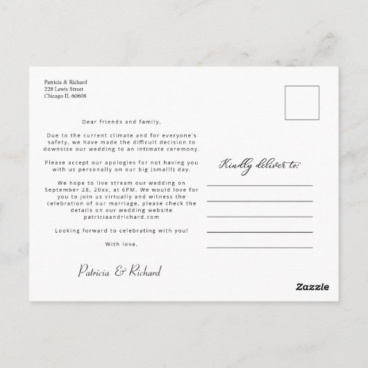 Niedliches Foto für die Verkündung von Hochzeiten Postkarte (Rückseite)