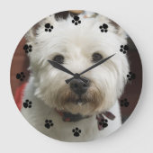Niedliches Foto für Haustiere Große Wanduhr (Vorderseite)