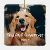 Niedliches Foto für mein erstes Weihnachtsgeschenk Keramikornament (Rückseite)