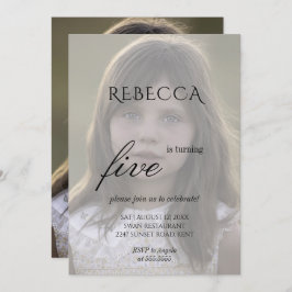 Niedliches Foto Geburtstagsfeier Einladung