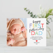 Niedliches Foto glücklich Erster Vatertag Karte (Stehend Vorderseite)