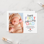 Niedliches Foto glücklich Erster Vatertag Karte (Vorderseite/Rückseite Beispiel)