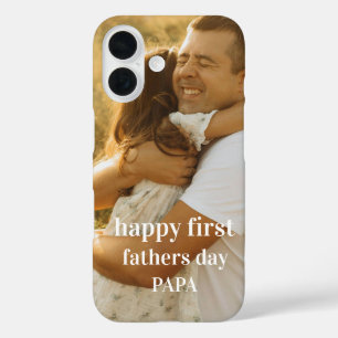 Niedliches Foto glückliche erste Väter Tag Papa iPhone 16 Hülle