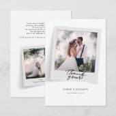 Niedliches Foto handgeschriebene Hochzeit Dankeskarte (Vorne/Hinten)
