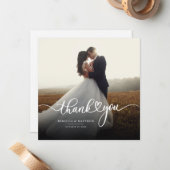 Niedliches Foto handgeschriebene Hochzeit Vielen D Mitteilungskarte (Vorderseite/Rückseite Beispiel)