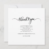 Niedliches Foto handgeschriebene Hochzeit Vielen D Mitteilungskarte (Rückseite)