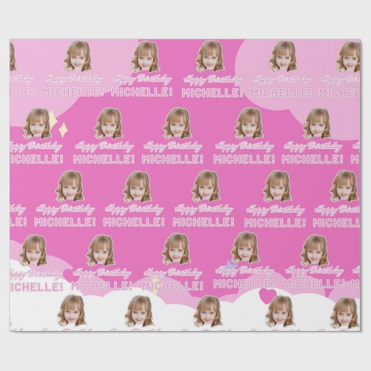 Niedliches Foto Happy Birthday Wrapping Papier ind Geschenkpapier (Flach)