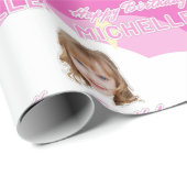 Niedliches Foto Happy Birthday Wrapping Papier ind Geschenkpapier (Rolleneckpunkt)