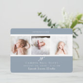 Niedliches Foto Herzstück Geburtsdatum Dankeskarte (Stehend Vorderseite)