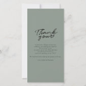 Niedliches Foto Hochzeitsschrift Dankeskarte (Rückseite)