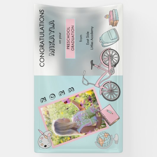 Niedliches Foto im Vorschulalter Gratulation Banner (Vertikal)