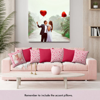 Niedliches Foto in Rosa und Rot Kissen