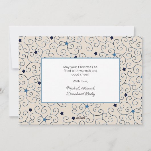 Niedliches Foto Komfort und Freude an Weihnachten (Rückseite)