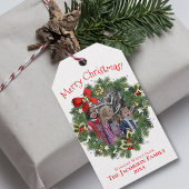 Niedliches Foto Kranken Rahmen Frohe Weihnachten Geschenkanhänger