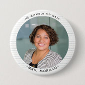 Niedliches Foto Lehrer-ID-Notebook Button (Vorderseite)