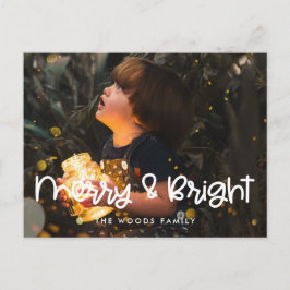 Niedliches Foto Merry and Bright Holiday Postkarte