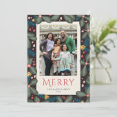 Niedliches Foto Merry Feiertagskarte (Stehend Vorderseite)