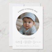 niedliches Foto Minimale erste Geburtstagsparty Einladung (Vorderseite)