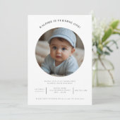 niedliches Foto Minimale erste Geburtstagsparty Einladung (Stehend Vorderseite)