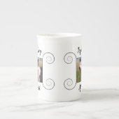 Niedliches Foto mit handgezeichnetem Rahmen und Te Porzellantasse (Vorderseite)