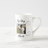 Niedliches Foto mit handgezeichnetem Rahmen und Te Porzellantasse (Rechts)