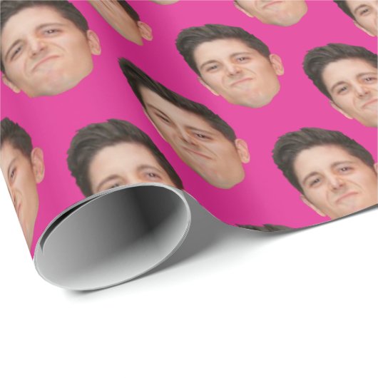 Niedliches Foto mit Pet-Gesichtsmaske - Geschenkpa Geschenkpapier (Rolleneckpunkt)