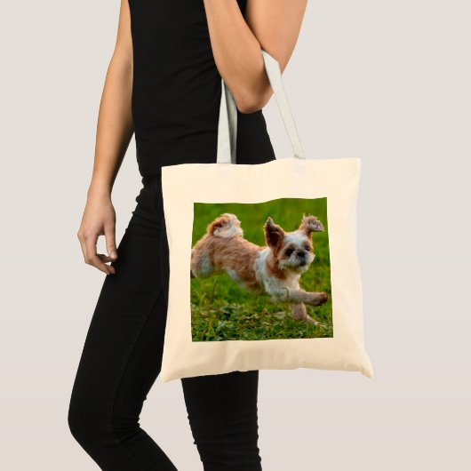 Niedliches Foto mit Shih Tzu Dog Tragetasche (Vorderseite (Produkt))