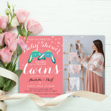 Niedliches Foto mit Twin Bunnies Pastel Neutral Ba