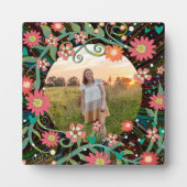 Niedliches Foto mit Whimsical Floral Fotoplatte (Vorderseite)