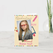 Niedliches Foto Mittlere Schule Abschluss Danke (Vorderseite)