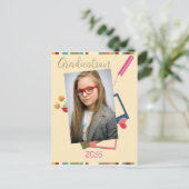 Niedliches Foto Mittlere Schule Abschluss Einladun Postkarte (Stehend Vorderseite)