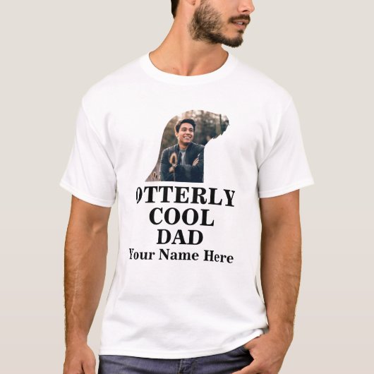 Niedliches Foto Otterly cool Papa T-Shirt (Vorderseite)