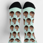 Niedliches Foto Pfefferminzgrün Oval Pet Socken (Oben)
