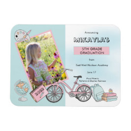 Niedliches Foto Pink Blue Abschluss Magnet